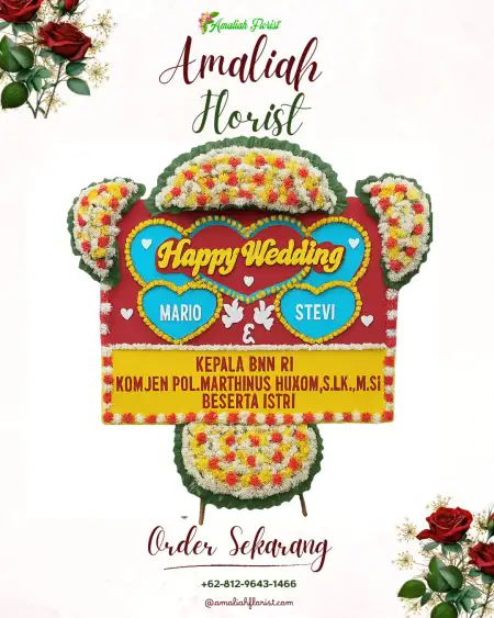 Papan Bunga Pernikahan Sumberkalong
